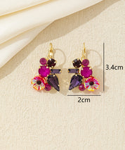 Boucles d’oreilles dormeuses florales multiformes en verre – 26AHBO002