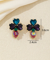 Boucles d’oreilles clip trèfle en verre taillé – 26AHBOL010