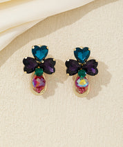 Boucles d’oreilles clip trèfle en verre taillé – 26AHBOL010