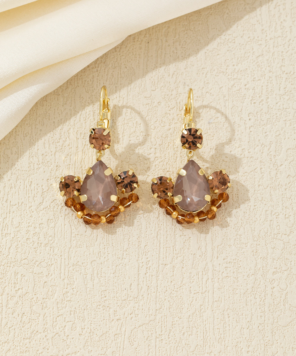 Boucles d’oreilles pendantes strass colorés Dormeuse – 26AHBOL042