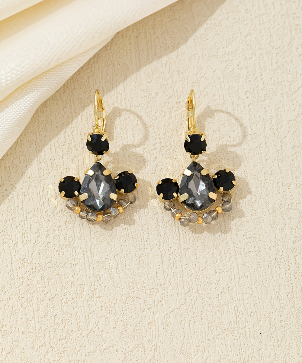 Boucles d’oreilles pendantes strass colorés Dormeuse – 26AHBOL042