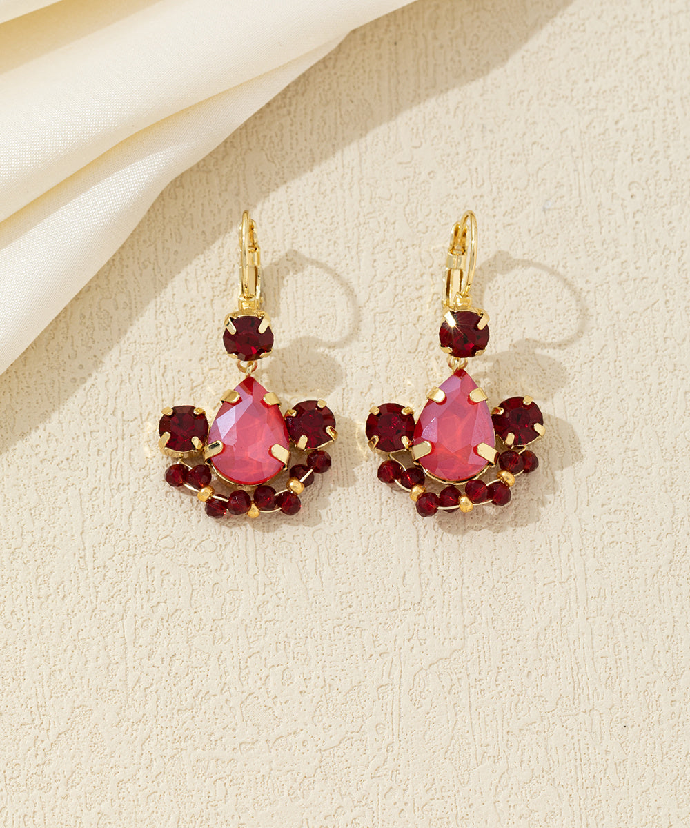 Boucles d’oreilles pendantes strass colorés Dormeuse – 26AHBOL042