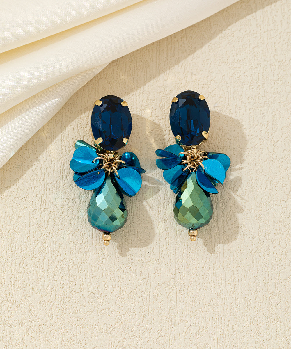 Boucles d’oreilles clip strass & sequins – 26AHBOL005