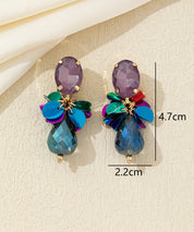 Boucles d’oreilles clip strass & sequins – 26AHBOL005