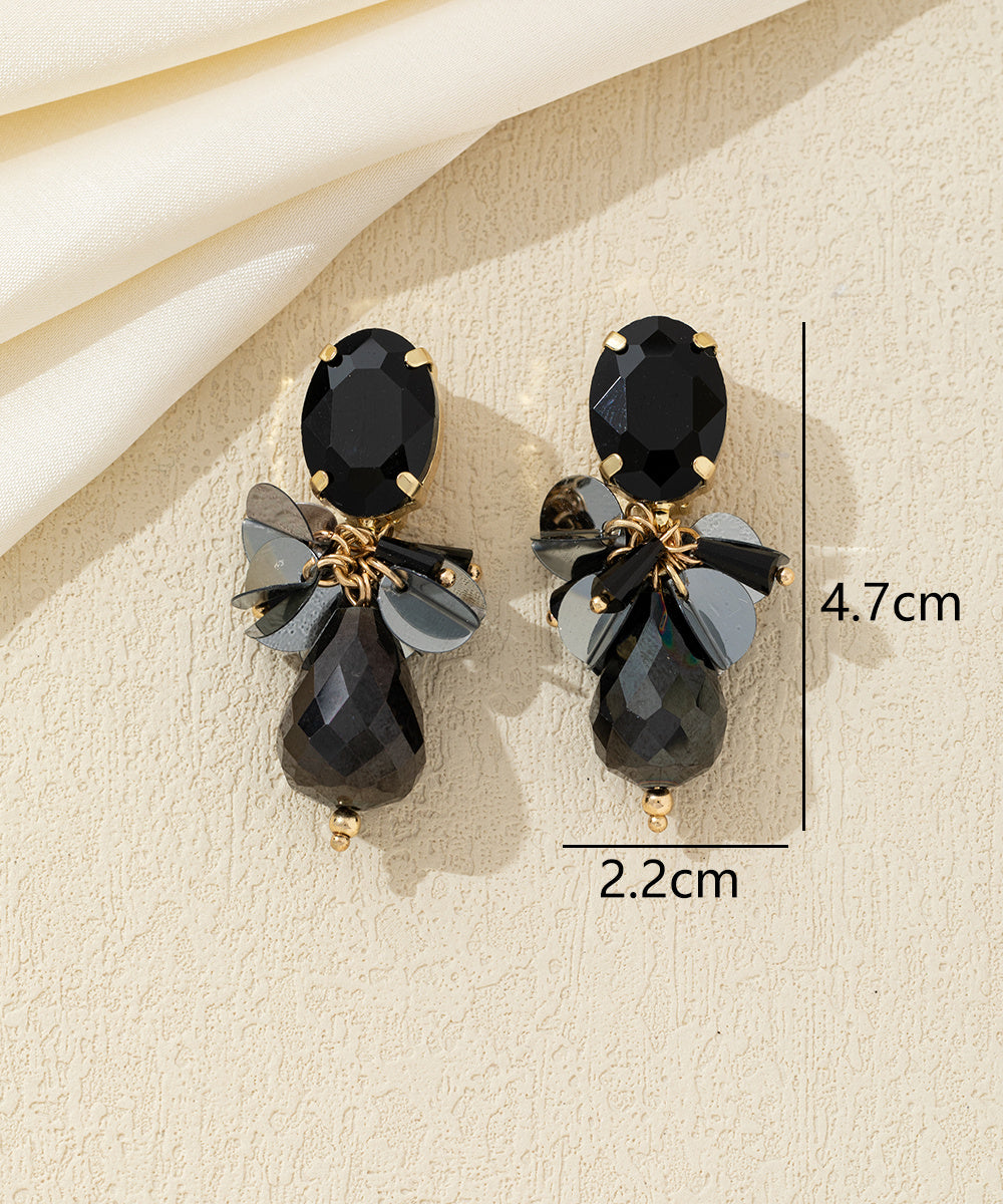 Boucles d’oreilles clip strass & sequins – 26AHBOL005