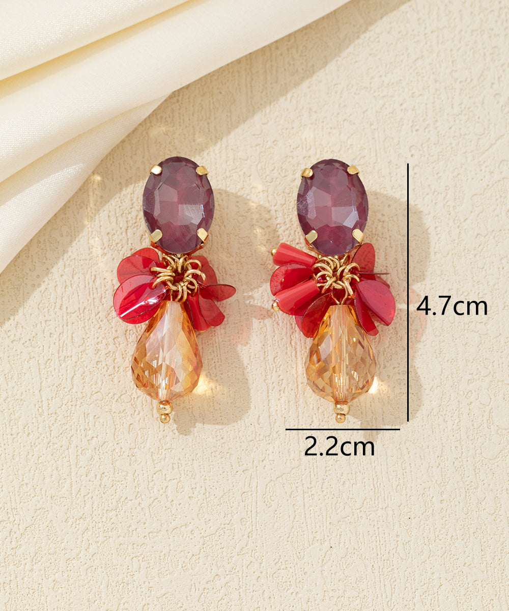 Boucles d’oreilles clip strass & sequins – 26AHBOL005