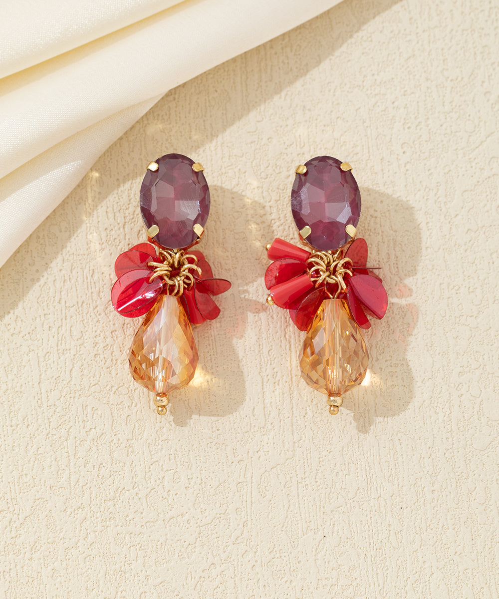 Boucles d’oreilles clip strass & sequins – 26AHBOL005