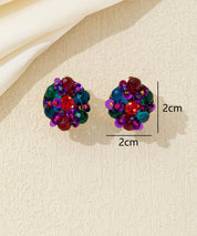 Boucles d’oreilles clip boule en perles facettées – 26AHBOL006