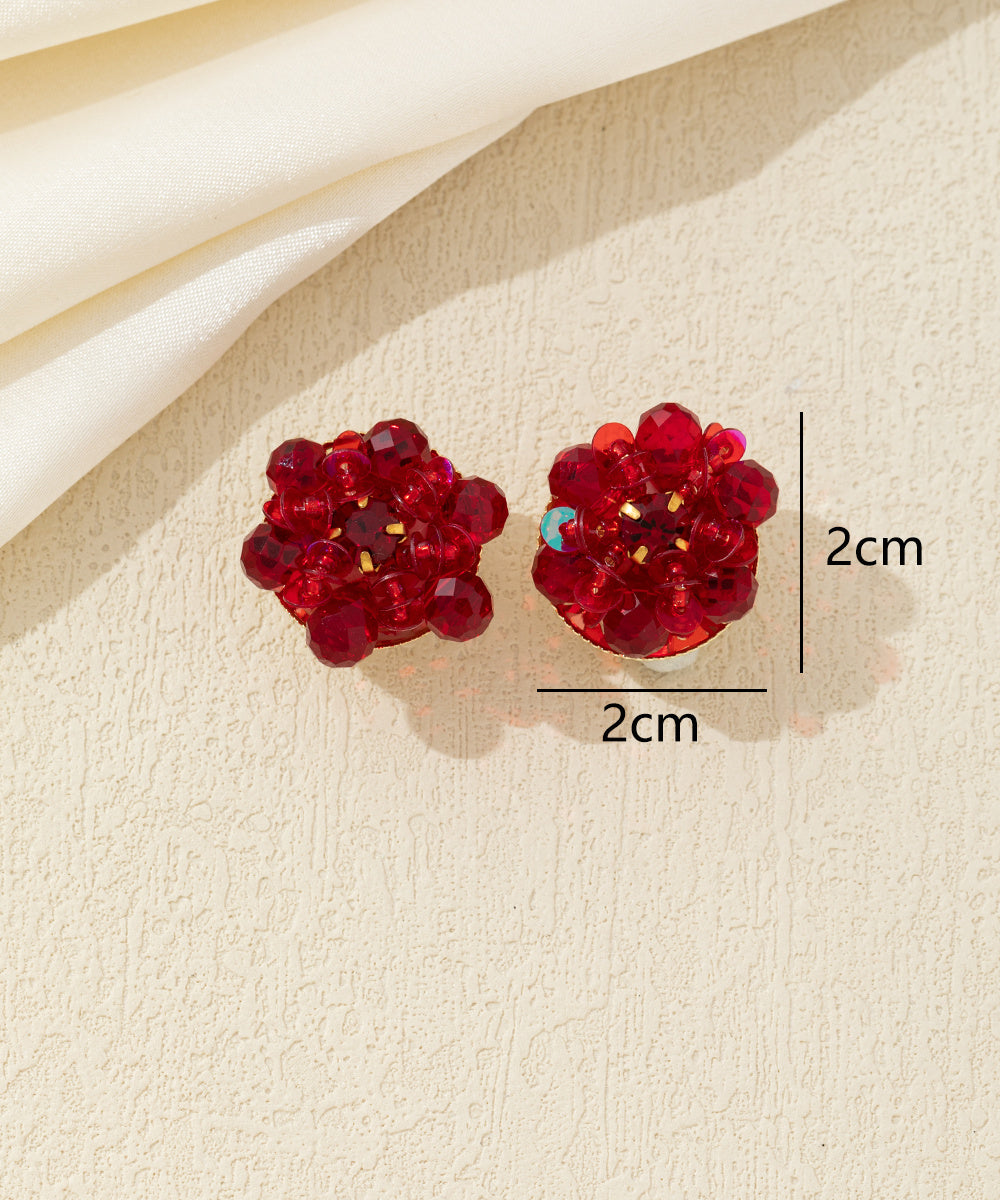 Boucles d’oreilles clip boule en perles facettées – 26AHBOL006