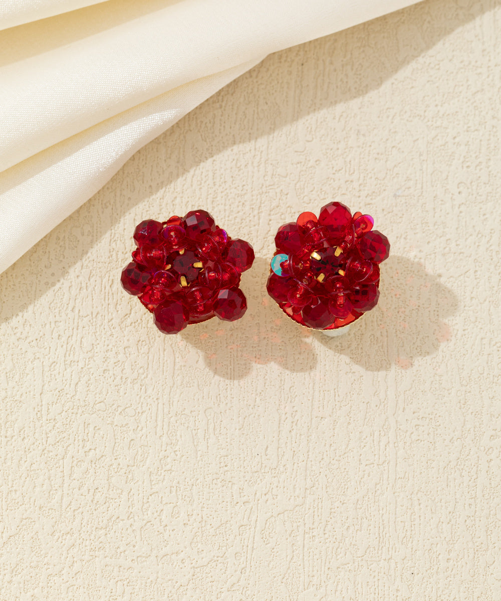 Boucles d’oreilles clip boule en perles facettées – 26AHBOL006