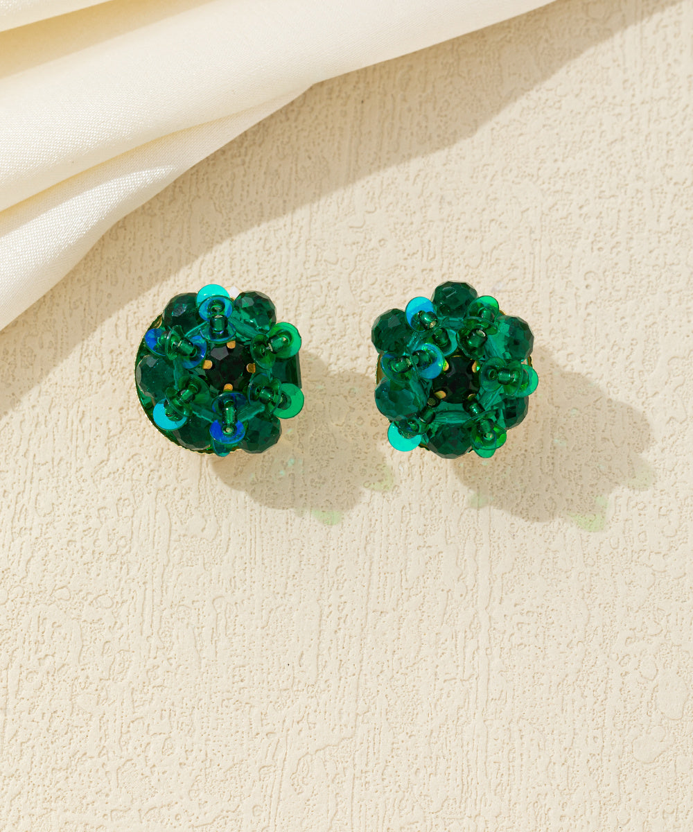 Boucles d’oreilles clip boule en perles facettées – 26AHBOL006