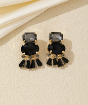 Boucles d’oreilles clip verre facetté et pampilles – 26AHBOL007