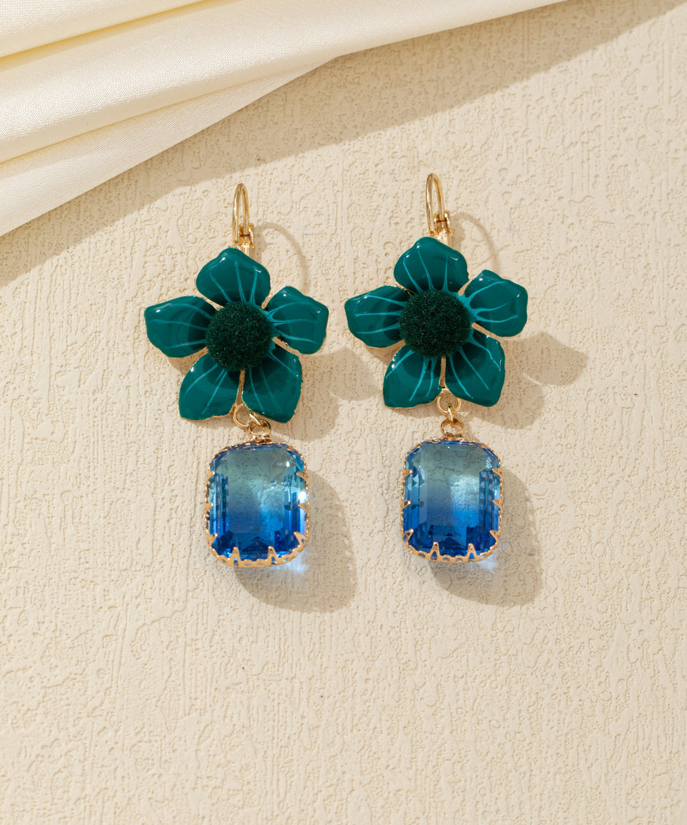 Boucles d’oreilles fleur et strass Dormeuse - 26AHBOL0009
