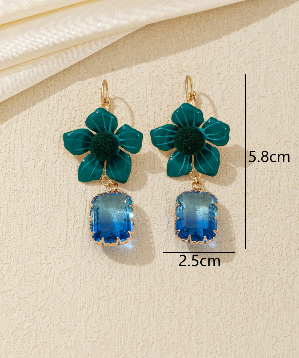 Boucles d’oreilles fleur et strass Dormeuse - 26AHBOL0009