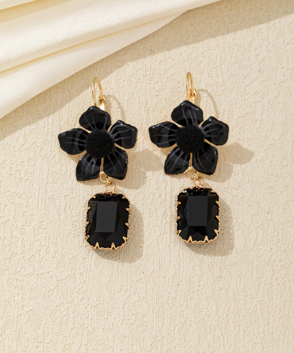 Boucles d’oreilles fleur et strass Dormeuse - 26AHBOL0009