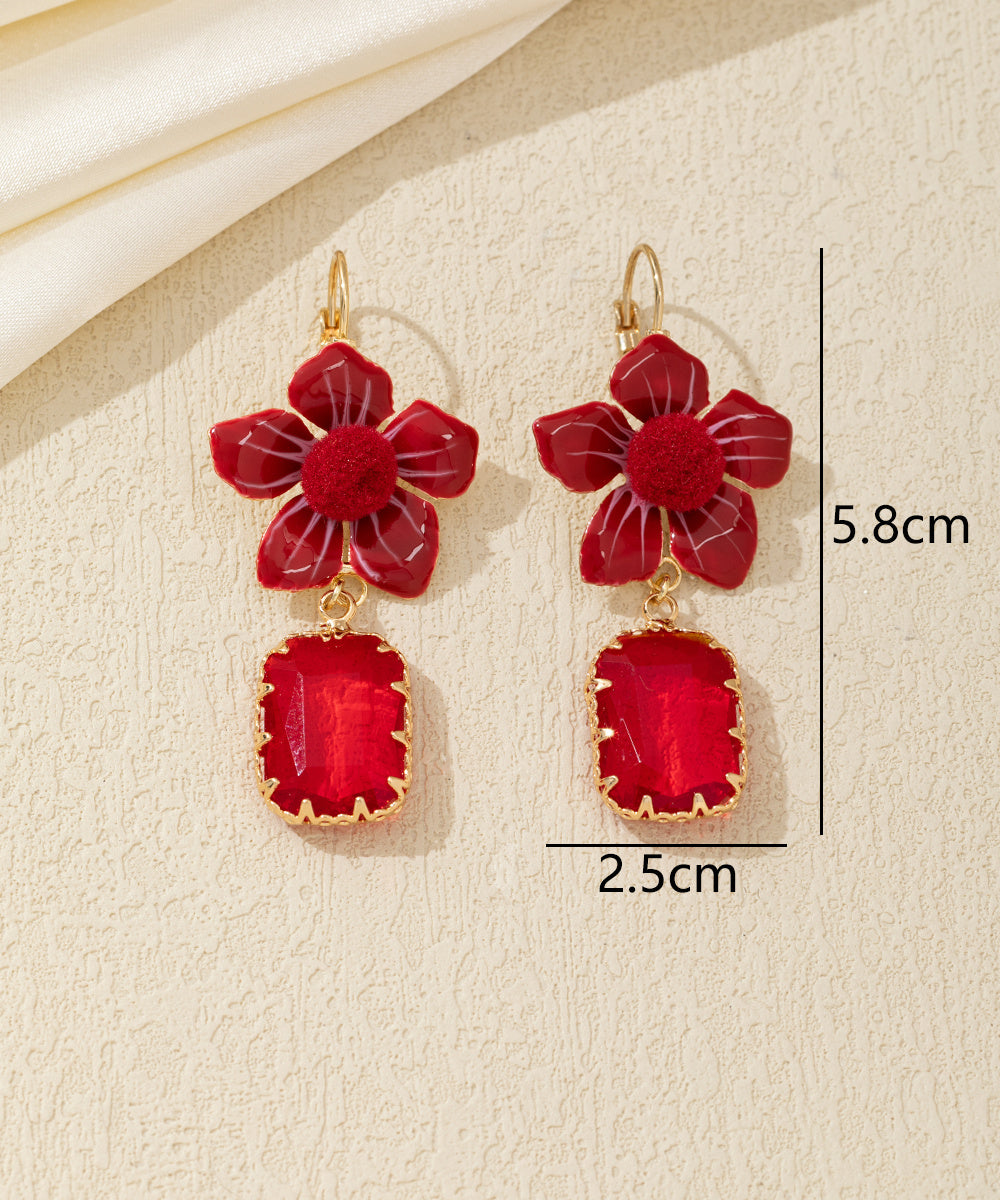 Boucles d’oreilles fleur et strass Dormeuse - 26AHBOL0009