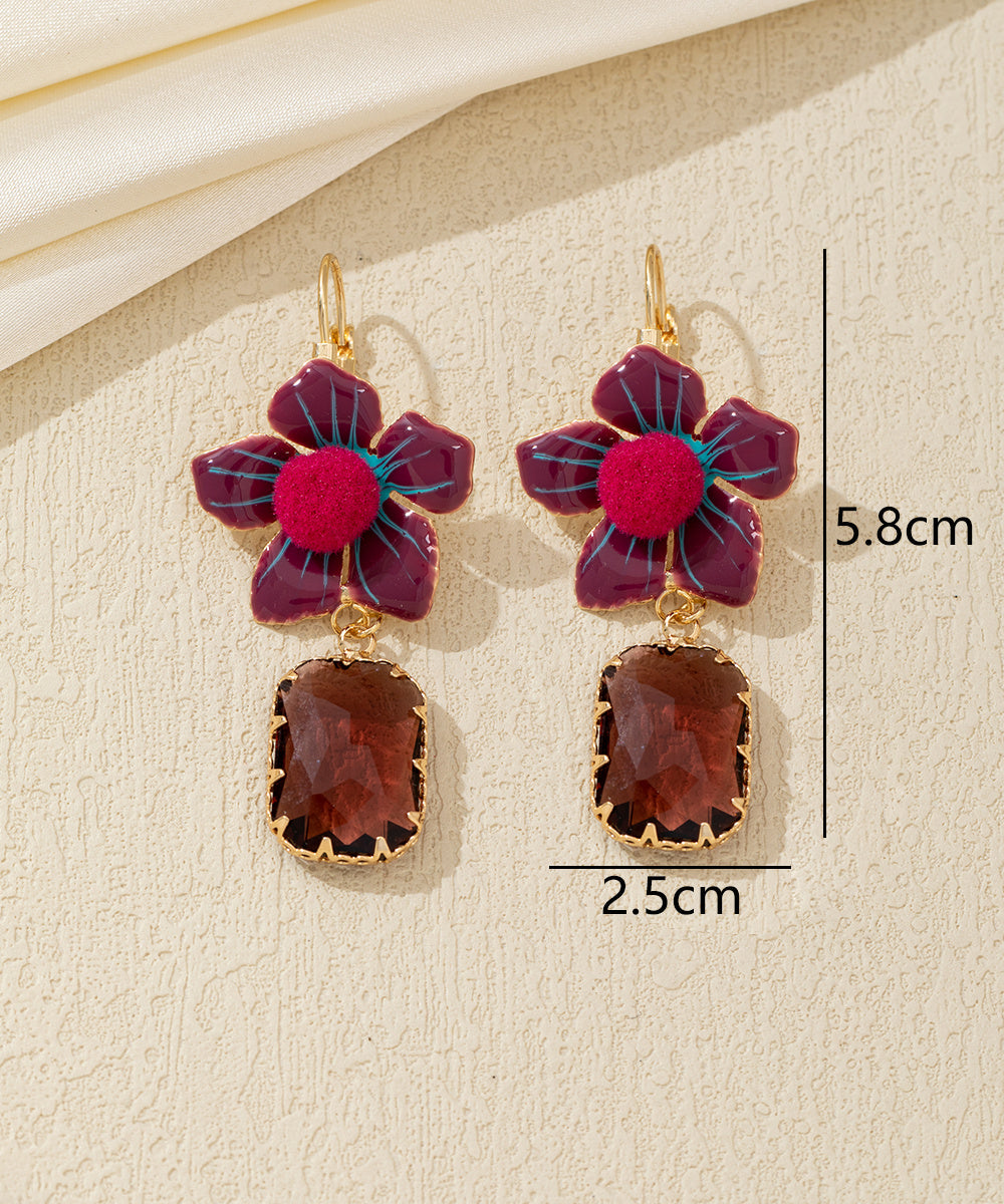 Boucles d’oreilles fleur et strass Dormeuse - 26AHBOL0009