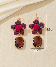 Boucles d’oreilles fleur et strass Dormeuse - 26AHBOL0009
