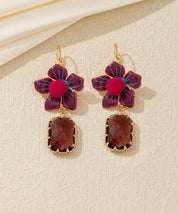 Boucles d’oreilles fleur et strass Dormeuse - 26AHBOL0009