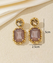 Boucles d’oreilles pendantes puces strass - 26AHBOL011