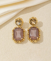 Boucles d’oreilles pendantes puces strass - 26AHBOL011