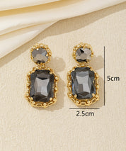 Boucles d’oreilles pendantes puces strass - 26AHBOL011