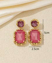Boucles d’oreilles pendantes puces strass - 26AHBOL011