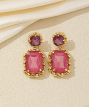 Boucles d’oreilles pendantes puces strass - 26AHBOL011