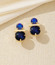 Boucles d’oreilles clip verre facetté minimaliste – 26AHBOL012