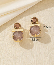 Boucles d’oreilles clip verre facetté minimaliste – 26AHBOL012