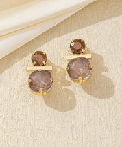 Boucles d’oreilles clip verre facetté minimaliste – 26AHBOL012