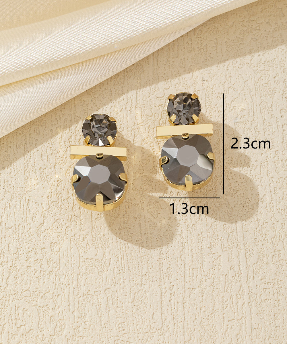 Boucles d’oreilles clip verre facetté minimaliste – 26AHBOL012