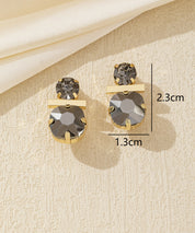 Boucles d’oreilles clip verre facetté minimaliste – 26AHBOL012