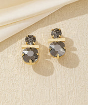 Boucles d’oreilles clip verre facetté minimaliste – 26AHBOL012