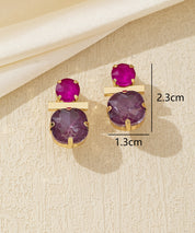 Boucles d’oreilles clip verre facetté minimaliste – 26AHBOL012