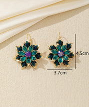 Boucles d'oreilles pendantes fleur strass Dormeuse – 26AHBOL013