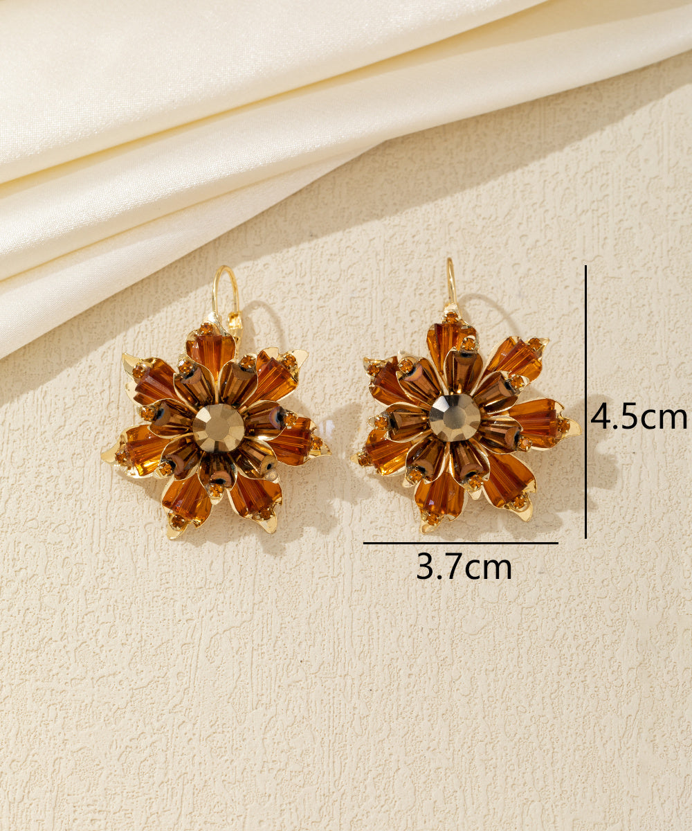 Boucles d'oreilles pendantes fleur strass Dormeuse – 26AHBOL013