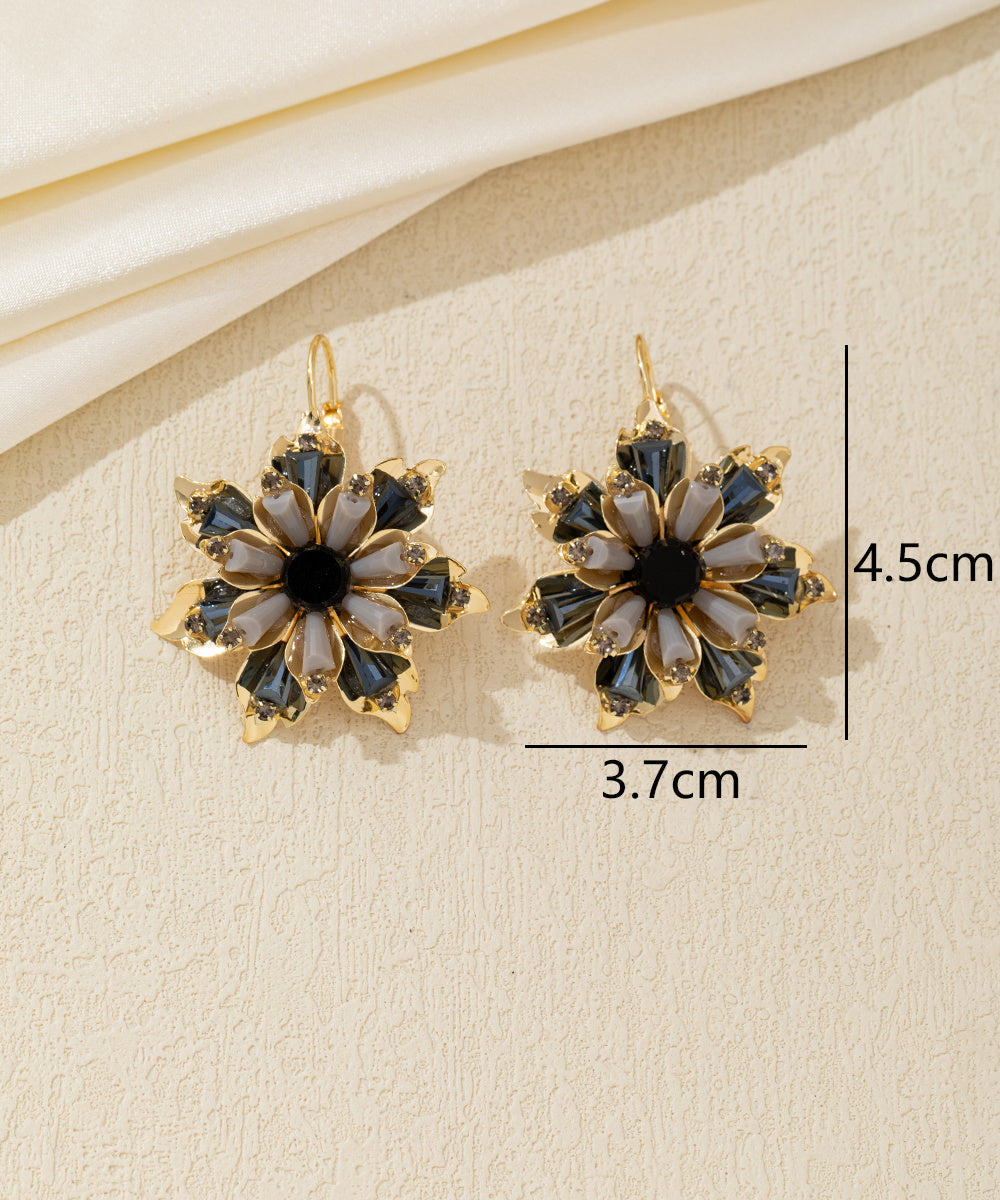 Boucles d'oreilles pendantes fleur strass Dormeuse – 26AHBOL013