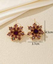 Boucles d'oreilles pendantes fleur strass Dormeuse – 26AHBOL013