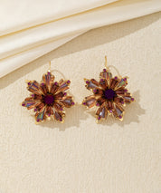 Boucles d'oreilles pendantes fleur strass Dormeuse – 26AHBOL013