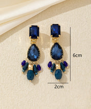 Boucles d’oreilles Clips pendantes perles verre – 26AHBOL014