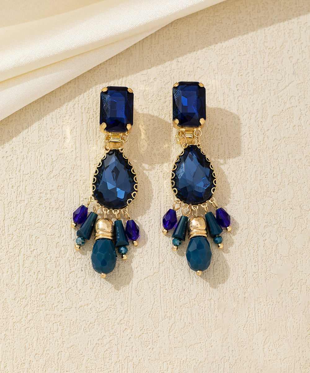 Boucles d’oreilles Clips pendantes perles verre – 26AHBOL014
