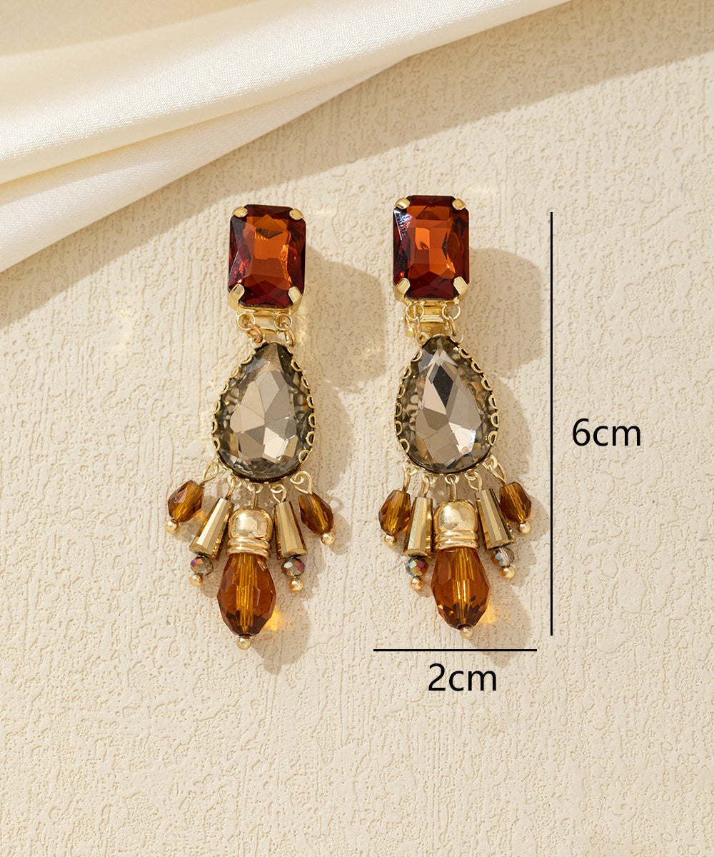 Boucles d’oreilles Clips pendantes perles verre – 26AHBOL014