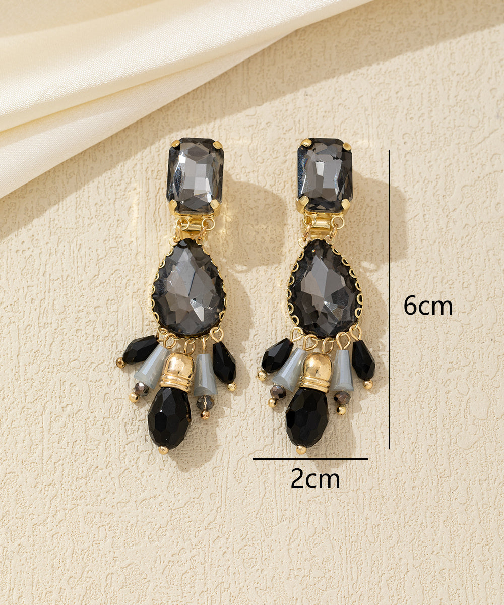 Boucles d’oreilles Clips pendantes perles verre – 26AHBOL014