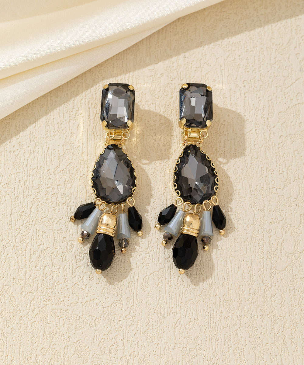 Boucles d’oreilles Clips pendantes perles verre – 26AHBOL014