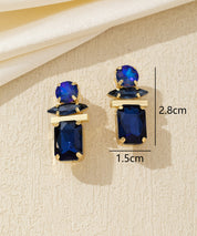 Boucles d’oreilles clip géométriques en verre – 26AHBOL016