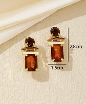 Boucles d’oreilles clip géométriques en verre – 26AHBOL016