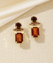Boucles d’oreilles clip géométriques en verre – 26AHBOL016
