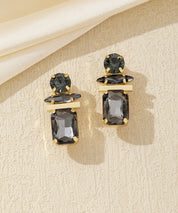 Boucles d’oreilles clip géométriques en verre – 26AHBOL016