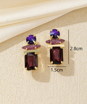 Boucles d’oreilles clip géométriques en verre – 26AHBOL016